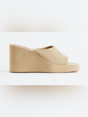 H&M Premium Selection Suede Wedge Open-Toe Mules